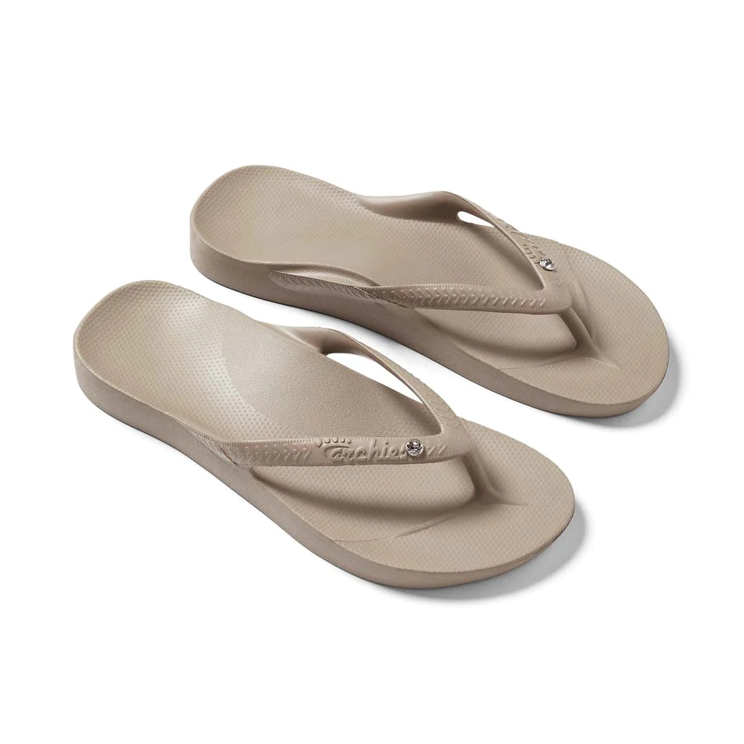 Taupe Crystal Arch Support Thongs – The Podiatry Place @ Henley