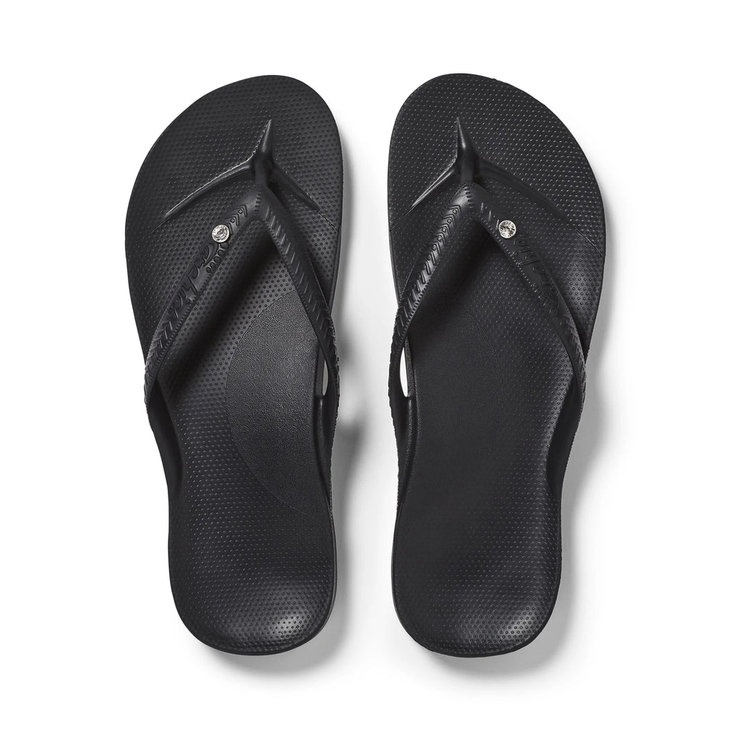 Archies - Black Crystal Arch Support Thongs