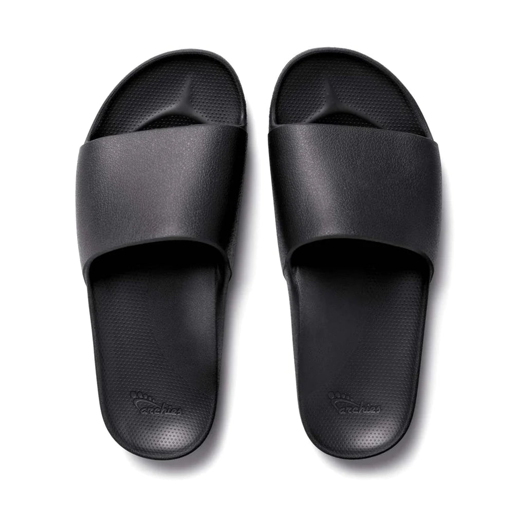 Archies - Arch Support Slides - Black - The Podiatry Place @ Henley