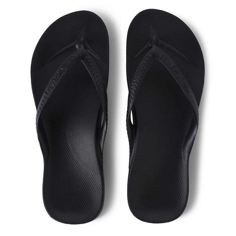 Archies -Black Arch Support Thongs - The Podiatry Place @ Henley