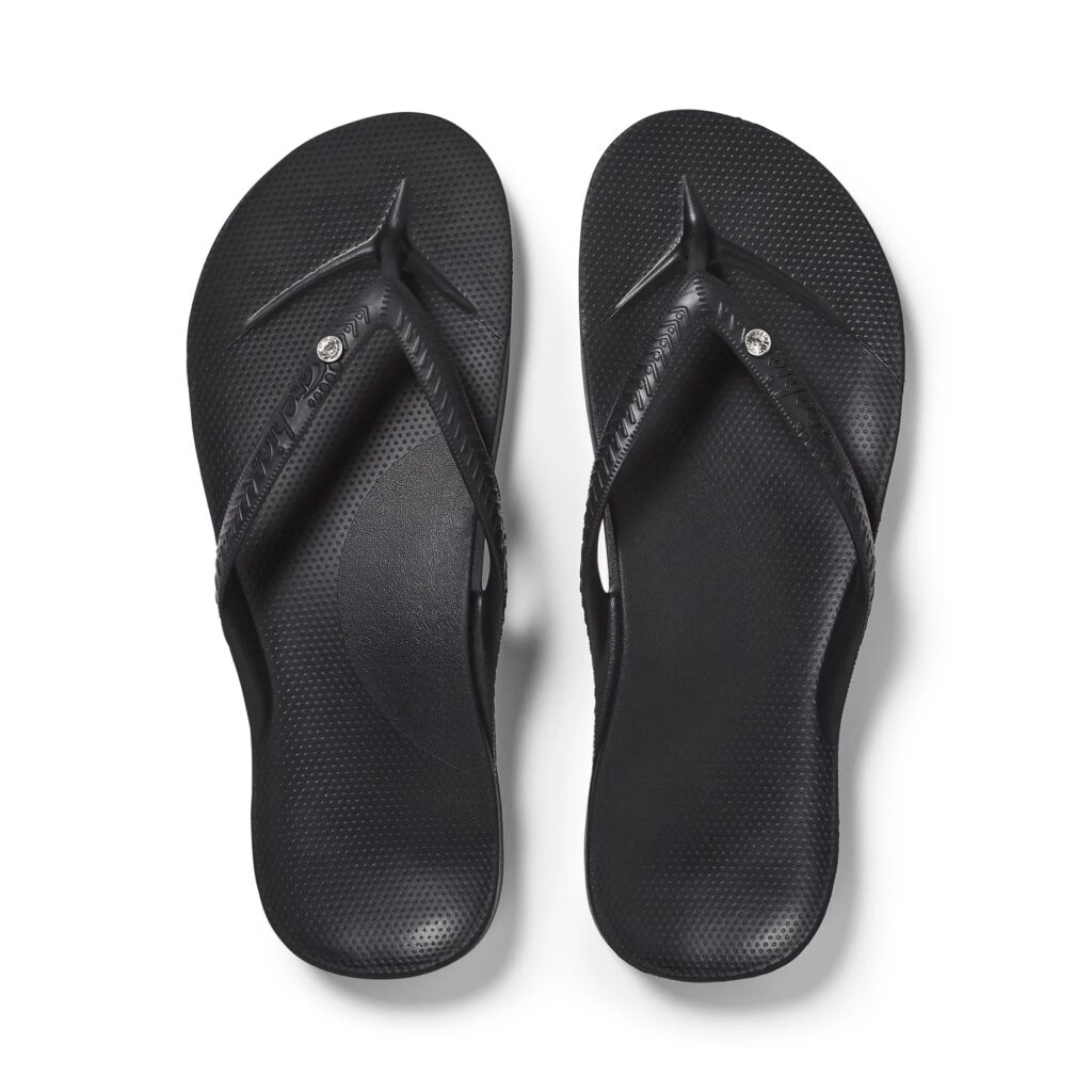 Archies - Black Crystal Arch Support Thongs - The Podiatry Place @ Henley