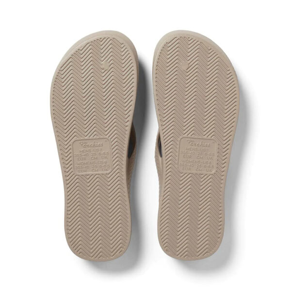 Taupe Crystal Arch Support Thongs - The Podiatry Place @ Henley