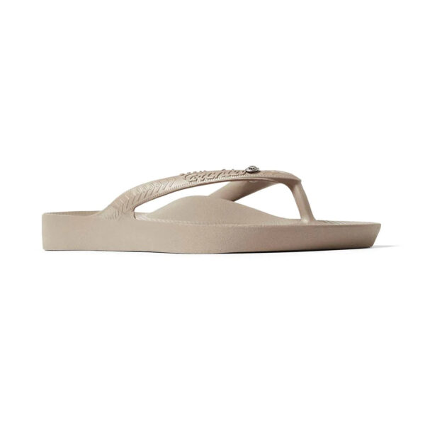 Taupe Crystal Arch Support Thongs - The Podiatry Place @ Henley