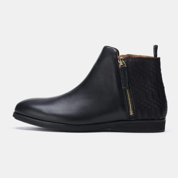 ROLLIE Side Zip All Black/Geo Boot - The Podiatry Place @ Henley