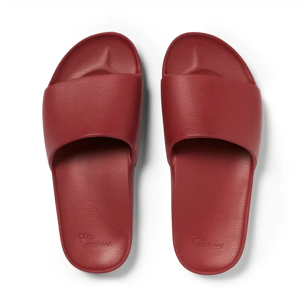 Archies – Arch Support Slides – Sangria Red - The Podiatry Place @ Henley