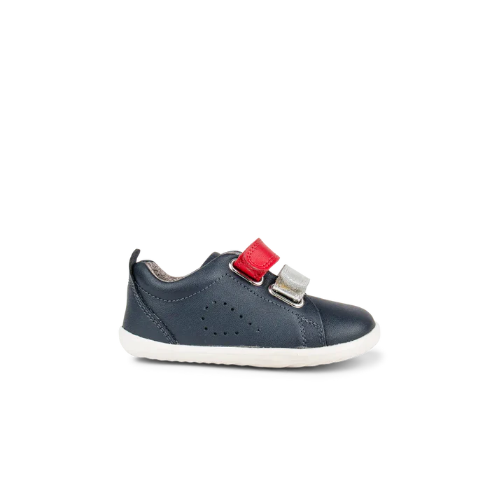 Bobux Step Up Grass Court Switch Navy( Red + Silver) - The Podiatry Place @ Henley